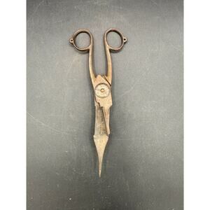 Antique wrought iron candle snuffer wick scissors